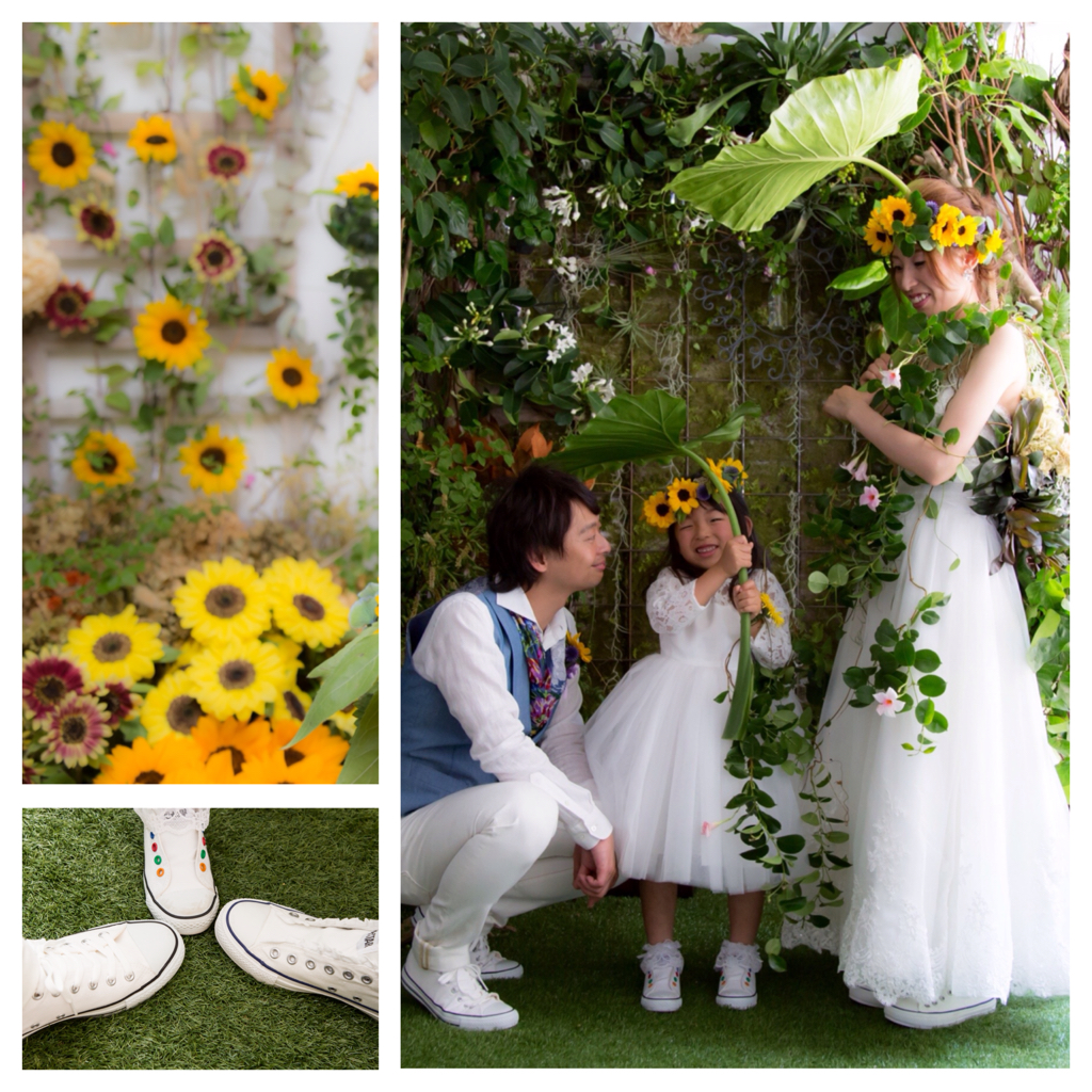 結婚写真　花